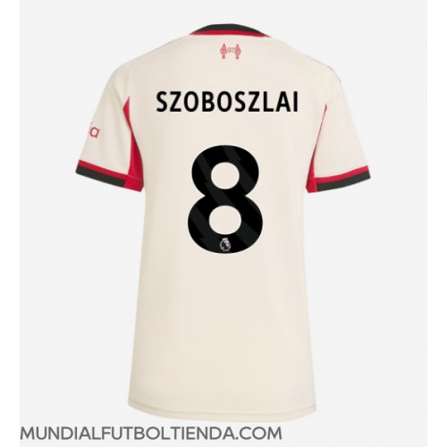 Camiseta Liverpool Dominik Szoboszlai #8 Segunda Equipación Replica 2025-26 para mujer mangas cortas Camiseta Liverpool Dominik Szoboszlai #8 Segunda Equipación Replica 2025-26 para mujer mangas cortas